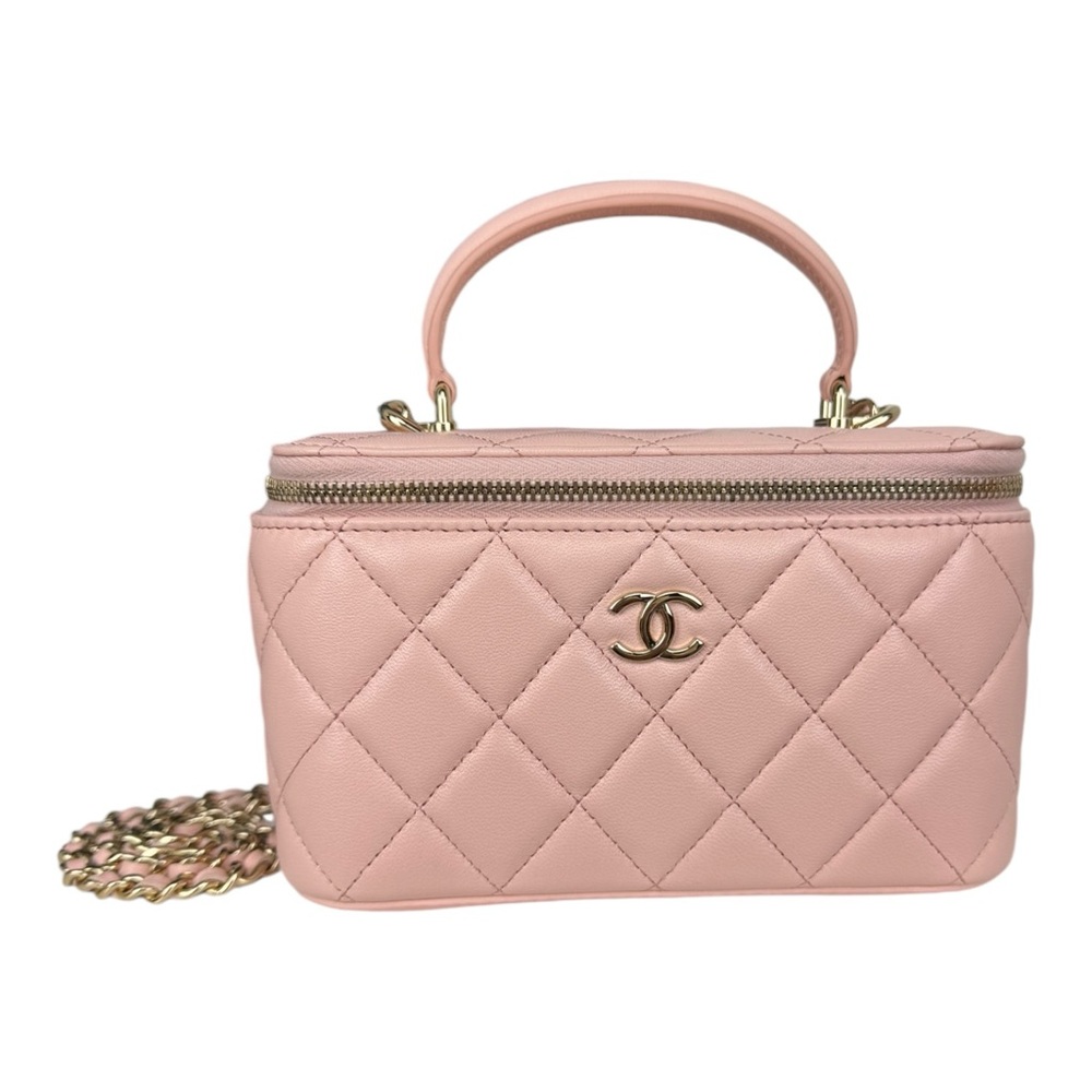❌SOLD❌ Chanel Light Pink Top Handle Vanity Bag - Picture 1 of 5